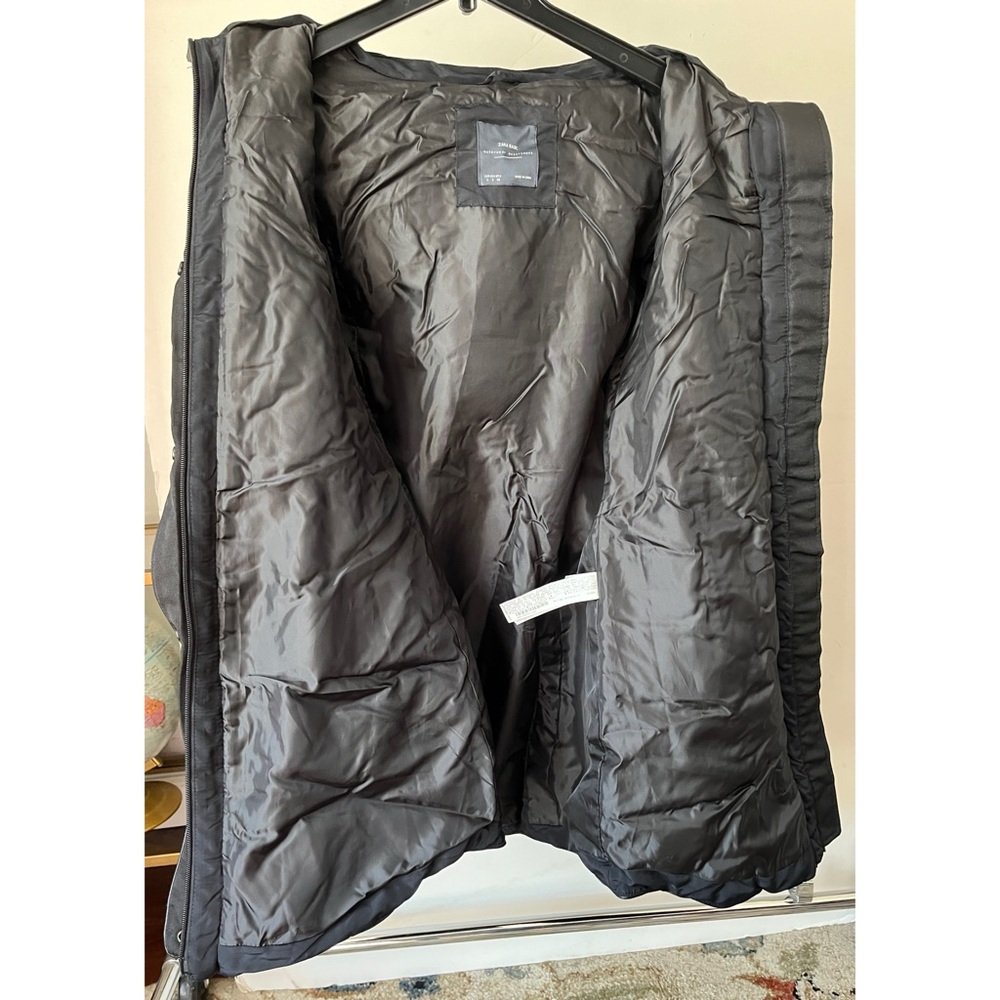 Zara Basic Black Long Down Puffer Jacket Small - image 8